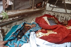 The body of an Afghan child, allegedly s